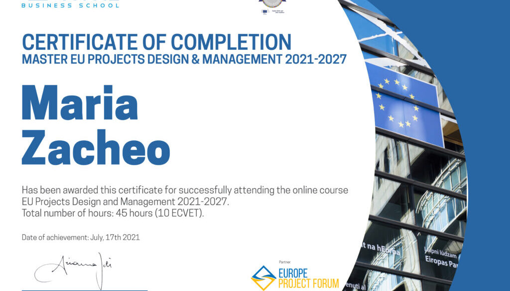 Maria Zacheo – Master in Progettazione e Gestione di Progetti Europei