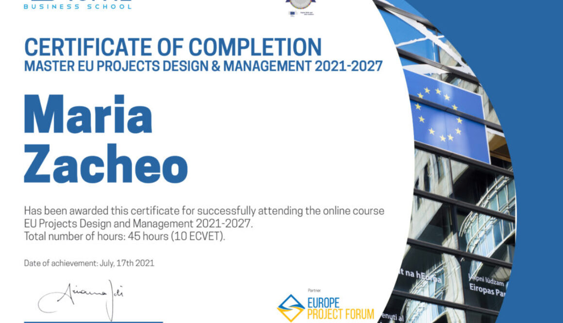 Maria Zacheo – Master in Progettazione e Gestione di Progetti Europei